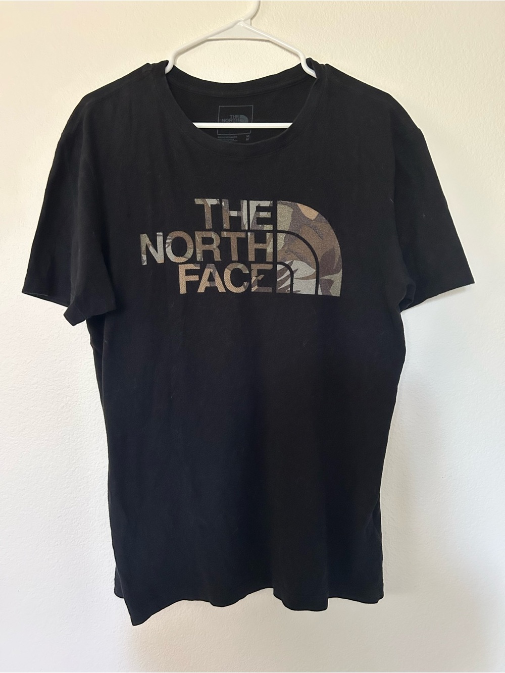 The North Face Black Tee with Camo Logo
